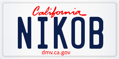 CA license plate NIKOB