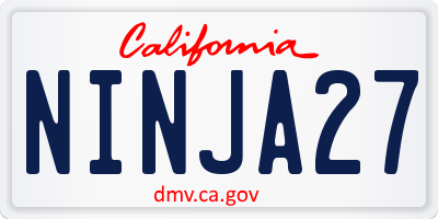 CA license plate NINJA27