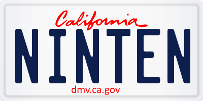 CA license plate NINTEN