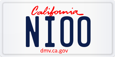 CA license plate NIOO