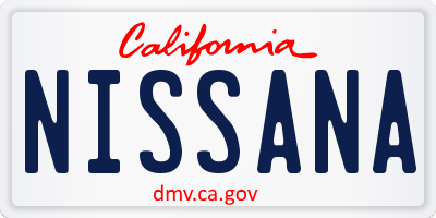 CA license plate NISSANA