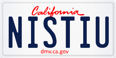 CA license plate NISTIU