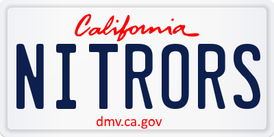 CA license plate NITRORS