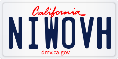 CA license plate NIWOVH