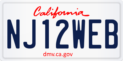 CA license plate NJ12WEB