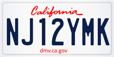 CA license plate NJ12YMK