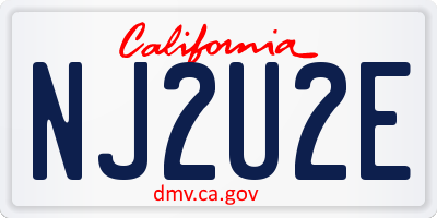 CA license plate NJ2U2E