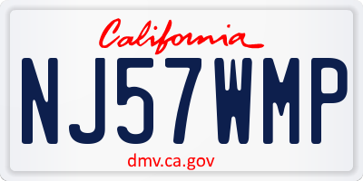 CA license plate NJ57WMP