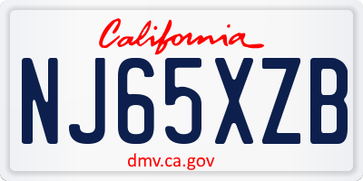 CA license plate NJ65XZB