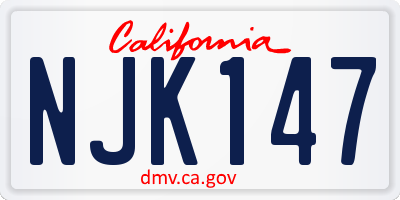 CA license plate NJK147