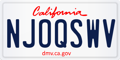 CA license plate NJOQSWV