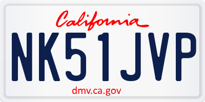 CA license plate NK51JVP