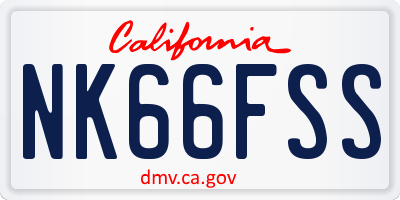 CA license plate NK66FSS