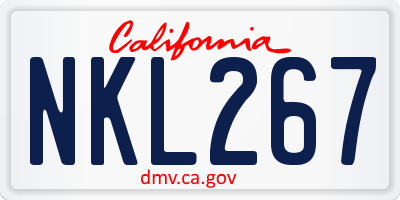 CA license plate NKL267