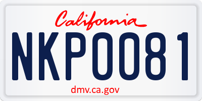 CA license plate NKP0081