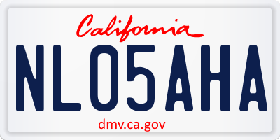 CA license plate NL05AHA