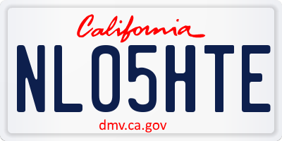 CA license plate NL05HTE