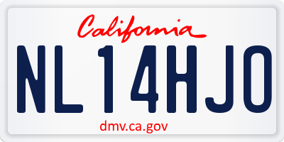 CA license plate NL14HJO