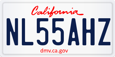 CA license plate NL55AHZ