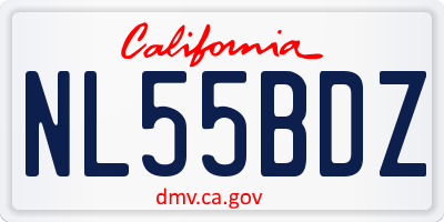 CA license plate NL55BDZ
