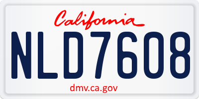 CA license plate NLD7608