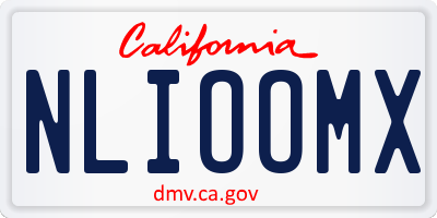 CA license plate NLIOOMX