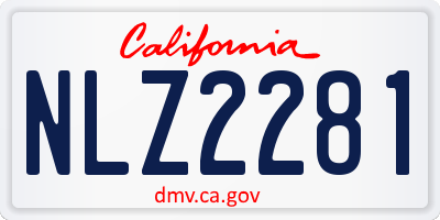 CA license plate NLZ2281