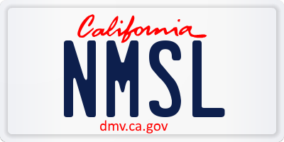 CA license plate NMSL
