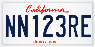 CA license plate NN123RE