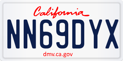 CA license plate NN69DYX