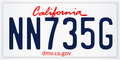 CA license plate NN735G
