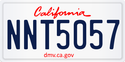 CA license plate NNT5057