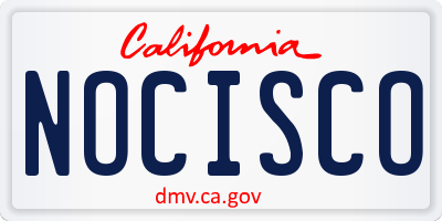 CA license plate NOCISCO
