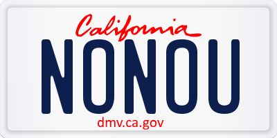 CA license plate NONOU