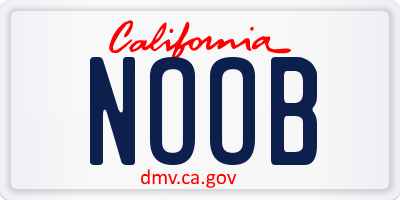 CA license plate NOOB