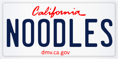 CA license plate NOODLES