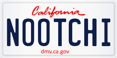 CA license plate NOOTCHI