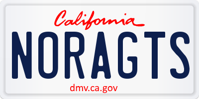 CA license plate NORAGTS