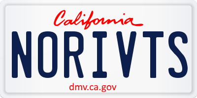 CA license plate NORIVTS