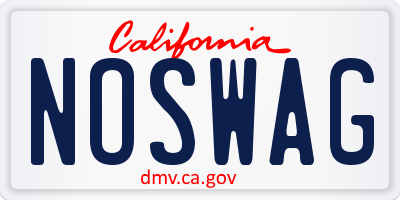CA license plate NOSWAG