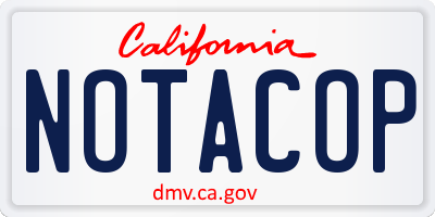 CA license plate NOTACOP