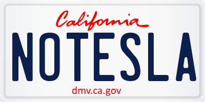 CA license plate NOTESLA