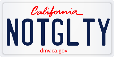 CA license plate NOTGLTY