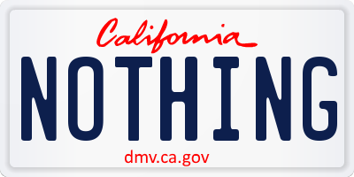 CA license plate NOTHING