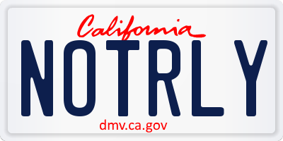 CA license plate NOTRLY