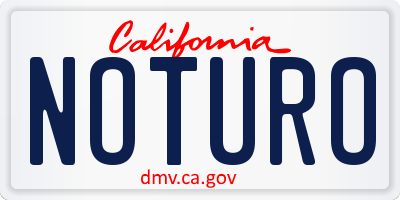 CA license plate NOTURO