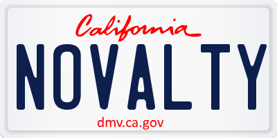 CA license plate NOVALTY