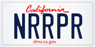 CA license plate NRRPR