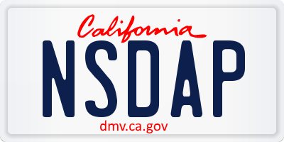 CA license plate NSDAP