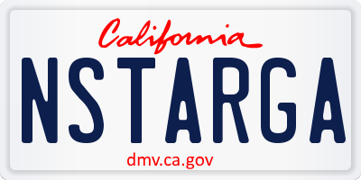 CA license plate NSTARGA